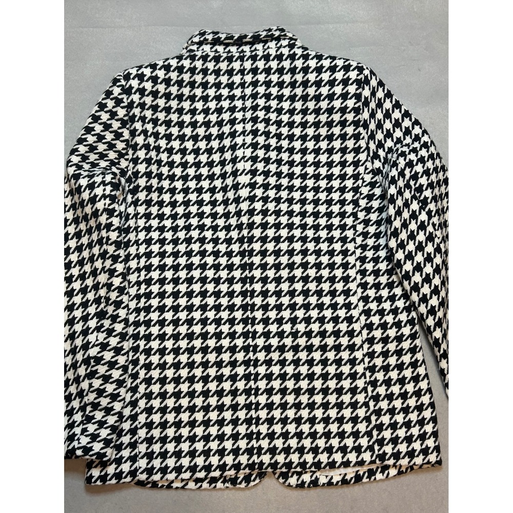 Fashion Nova Houndstooth Blazer Black White Two Button Jacket Large - Picture 8 of 8